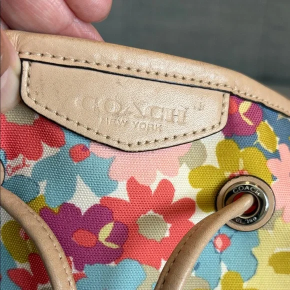 COACH Peyton Floral Print Coated Canvas Bucket Bag 17”x13”x5” - Picture 13 of 17